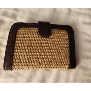 Etienne Aigner small vintage Ratan leather wallet burgundy 70's/80's
New